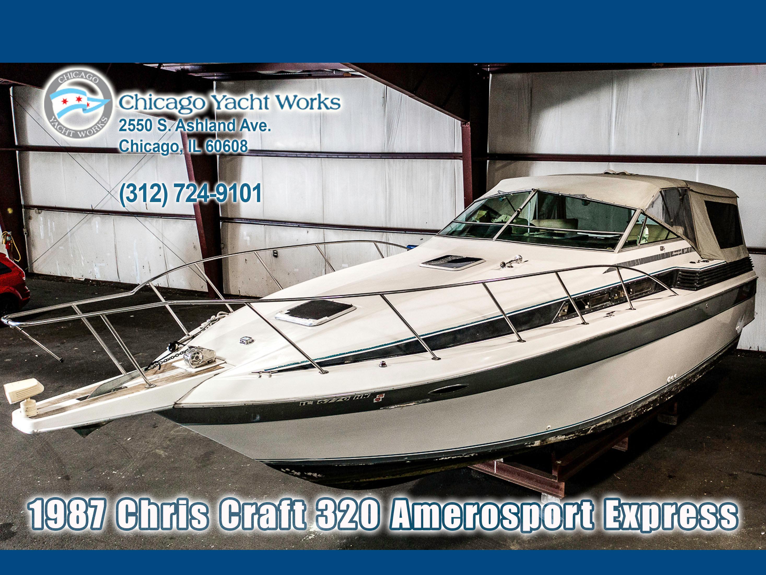 Enseigne Revendeur Chris Craft Vintage – Bateau Amerosport 320 – Pêche