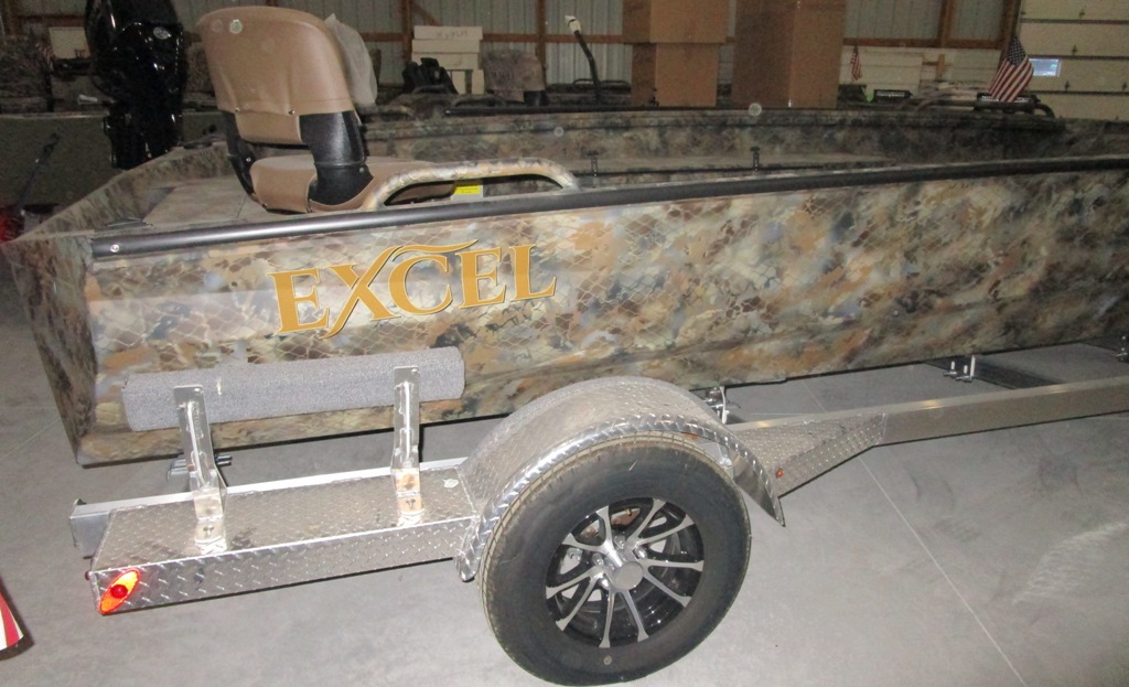 New Excel 2072 Viper Duck Boat dual gun box EzTrac Aluminum Bunk ...