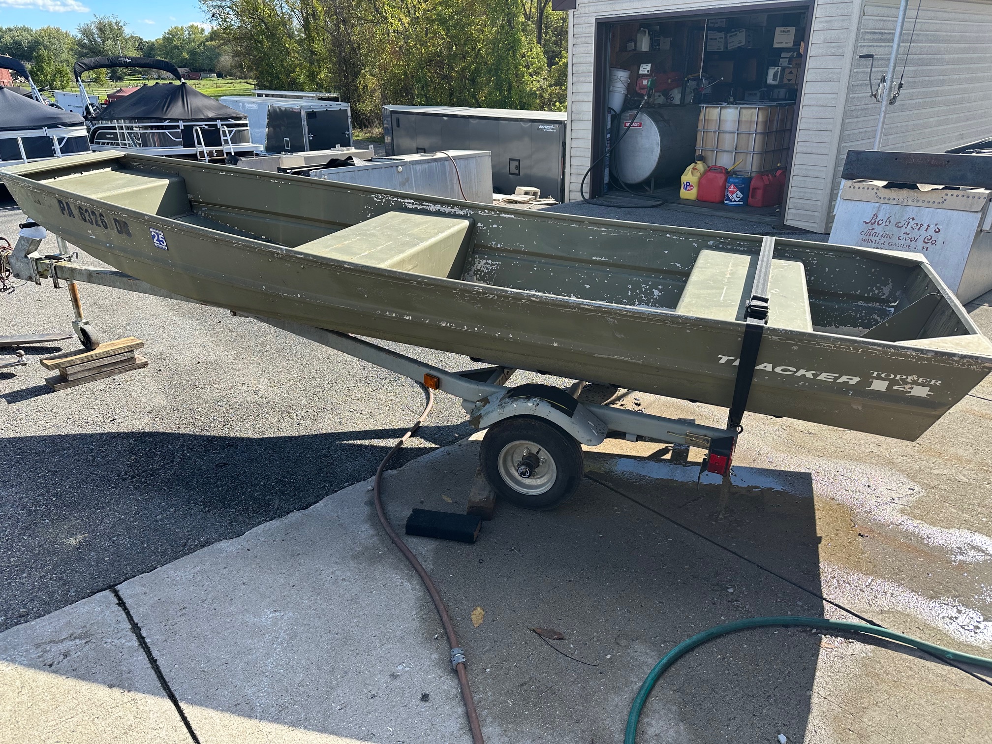 Used 2010 Tracker Boats Tracker 1436 Jon Boat Trailer for sale in