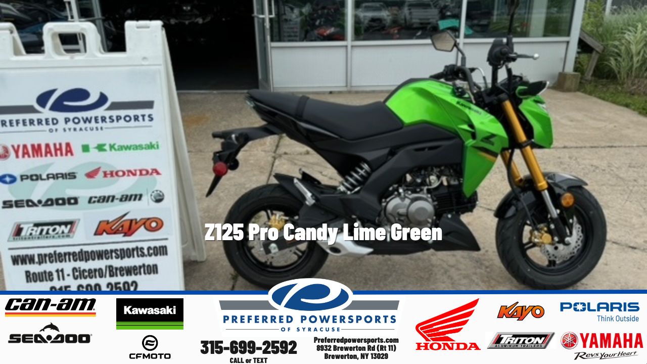 New Kawasaki Z125 Pro Candy Lime Green 2024 for sale in Brewerton
