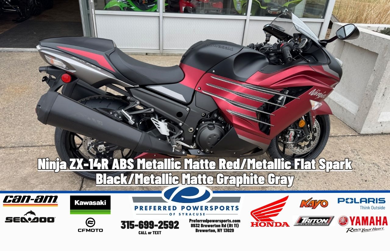 New 2025 Kawasaki Ninja ZX14R ABS Metallic Matte RedMetallic