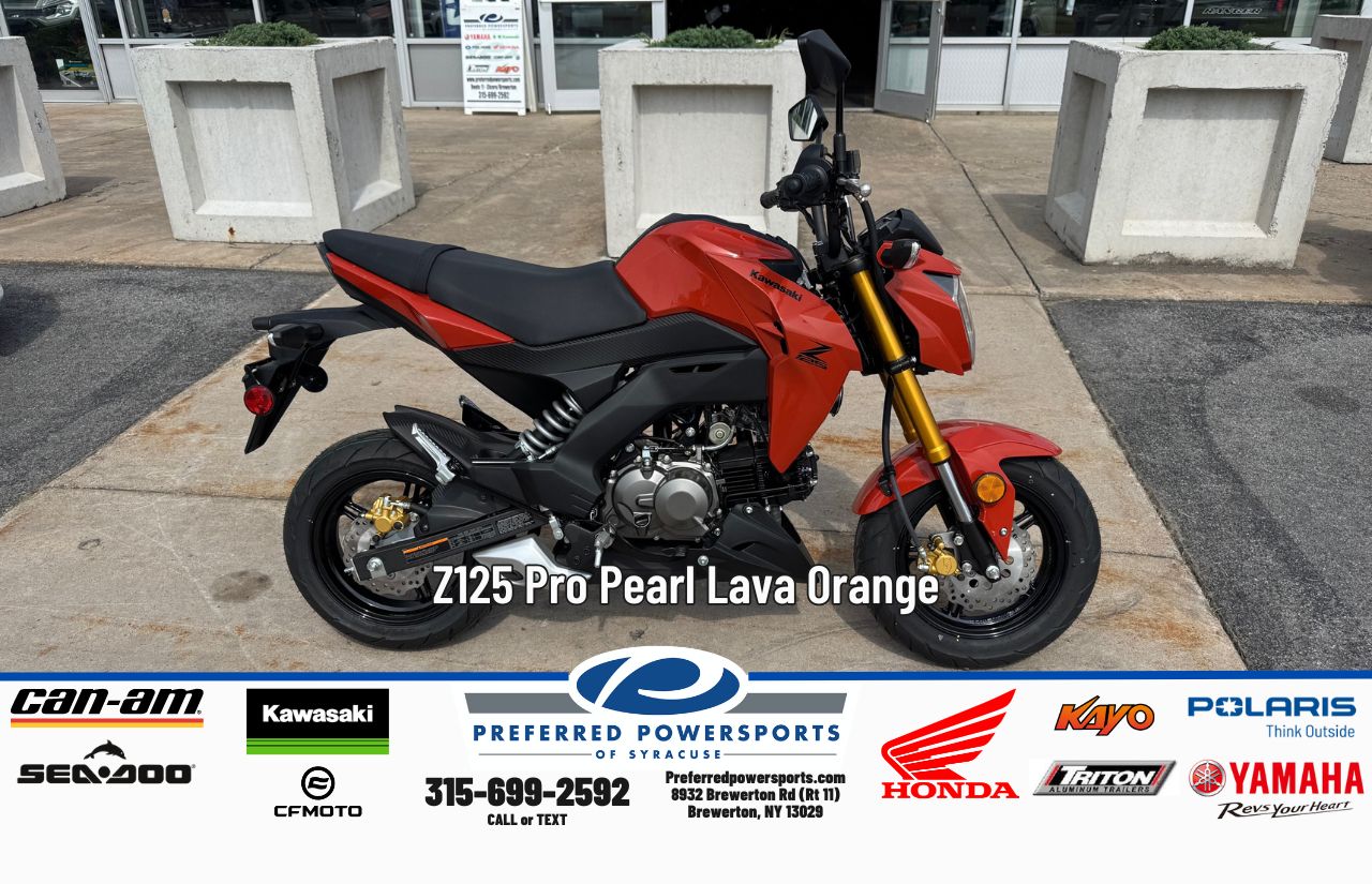 New Kawasaki Z125 Pro Pearl Lava Orange 2025 for sale in Brewerton