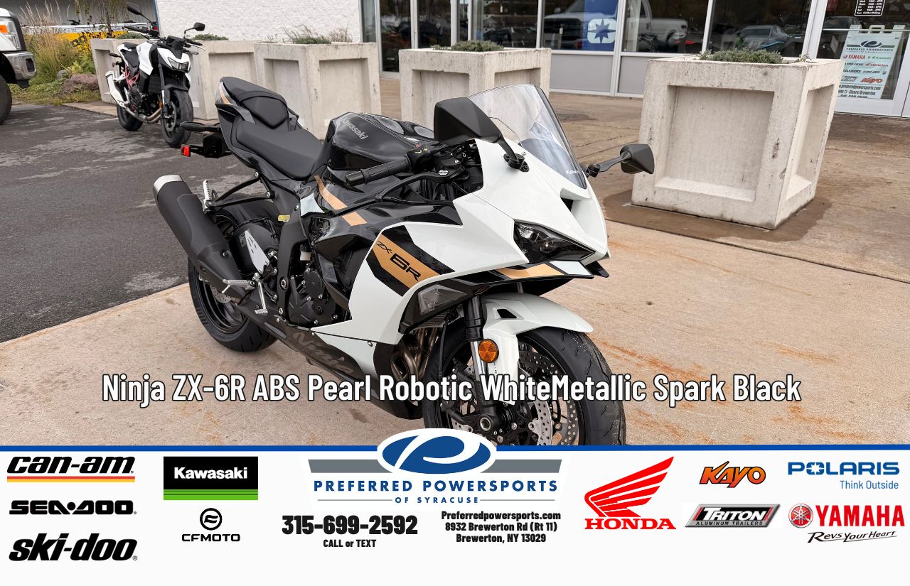 New Kawasaki Ninja ZX6R ABS Pearl Robotic WhiteMetallic Spark