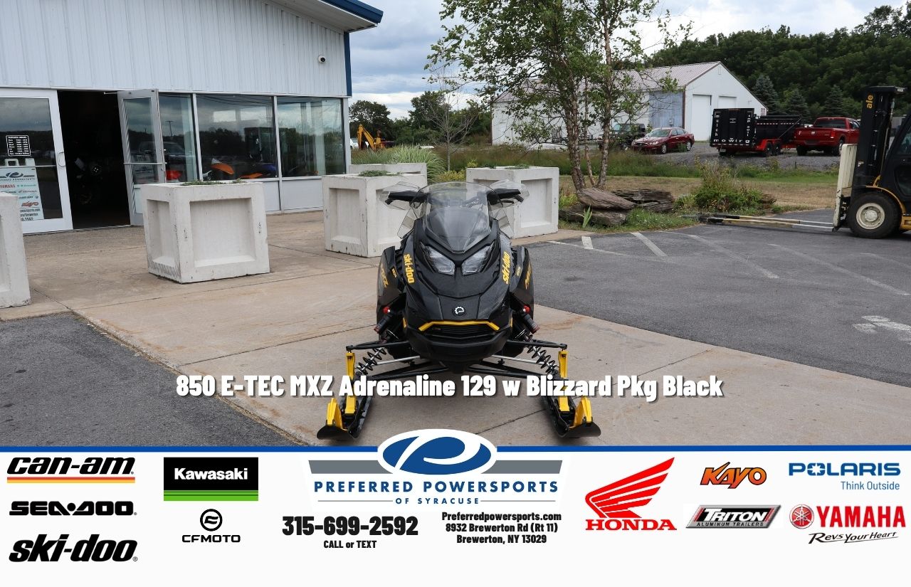 New SkiDoo 850 ETEC MXZ Adrenaline 129 w Blizzard Pkg Black 2027