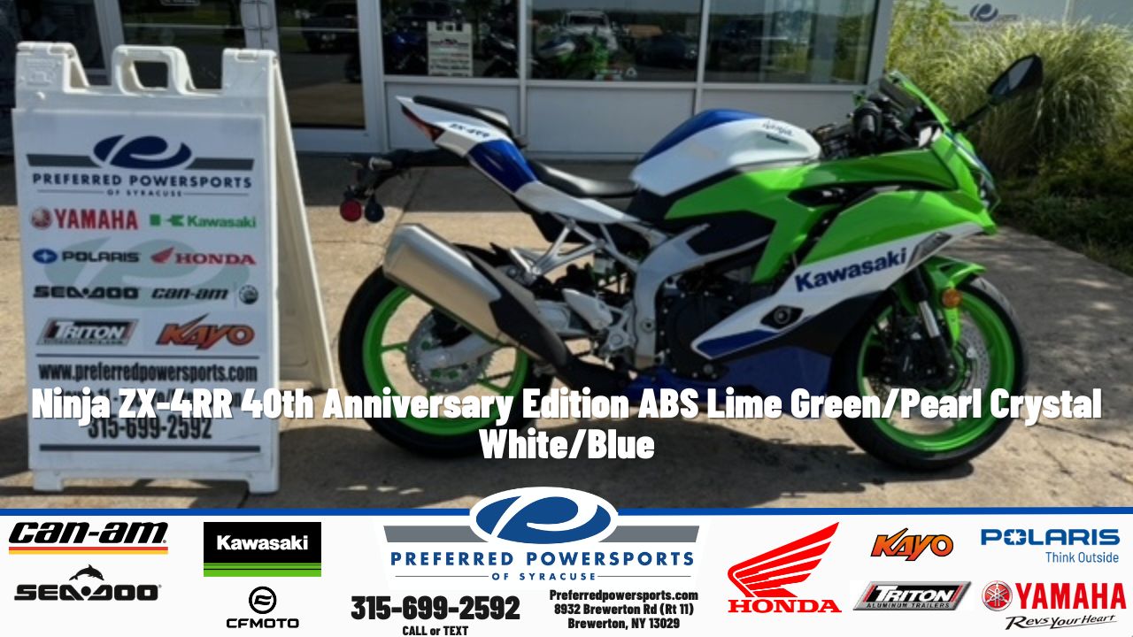 New 2024 Kawasaki Ninja ZX4RR 40th Anniversary Edition ABS