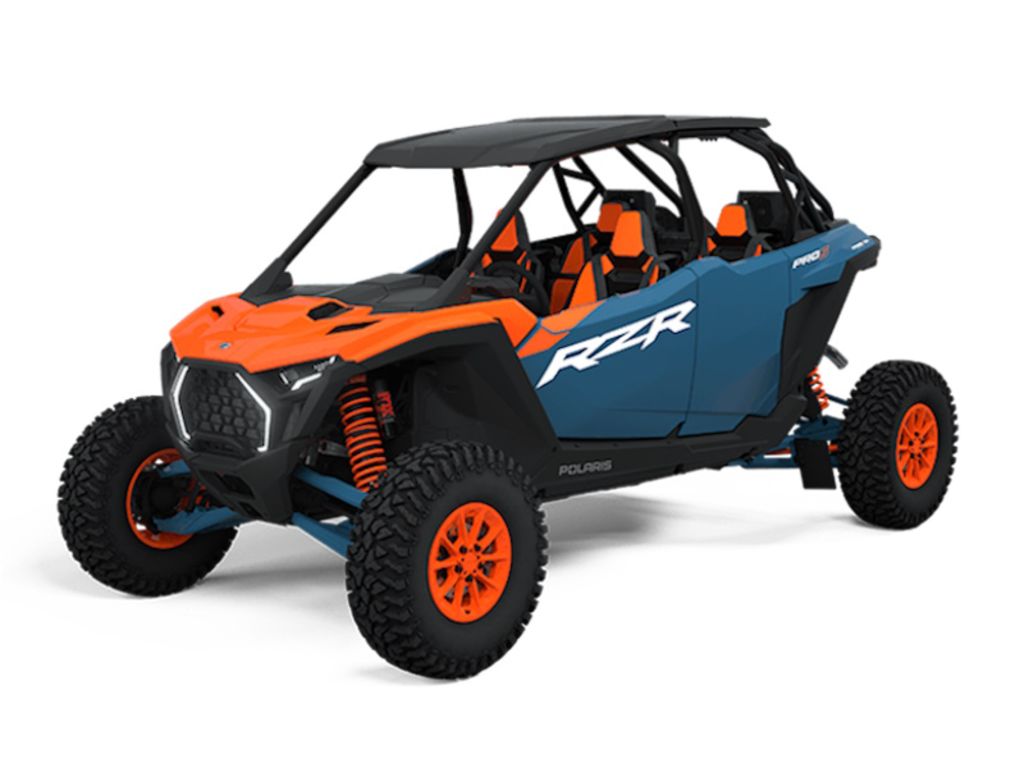 New Polaris® RZR Pro S 4 Ultimate Orange Burst Zenith Blue 2025